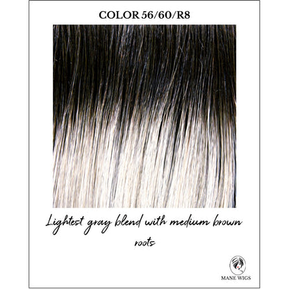 56/60/R8-Lightest gray blend with medium brown roots