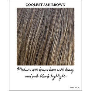 Coolest Ash Brown-Medium ash brown base with honey and pale blonde highlights