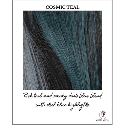 Cosmic Teal-Rich teal and smoky dark blue blend with steel blue highlights