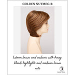 Load image into Gallery viewer, Coti By Envy in Golden Nutmeg-R-Warm brown and auburn with honey blonde highlights and medium brown roots
