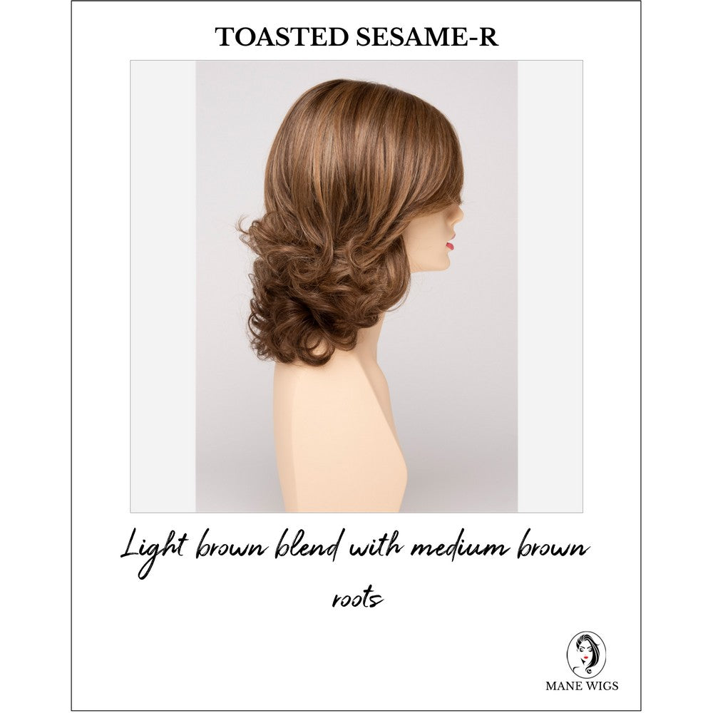 Danielle By Envy in Toasted Sesame-R-Light brown blend with medium brown roots
