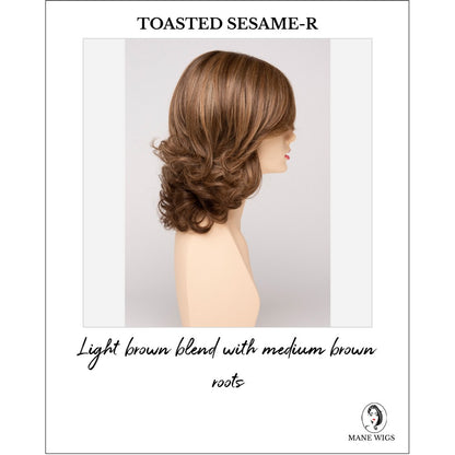 Danielle By Envy in Toasted Sesame-R-Light brown blend with medium brown roots