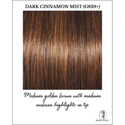 Dark Cinnamon Mist (G829+)-Medium golden brown with medium auburn highlights on top