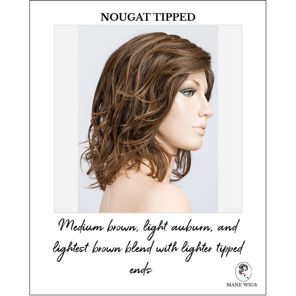 Delight Mono by Ellen Wille in Nougat Tipped-Medium brown, light auburn, and lightest brown blend with lighter tipped ends