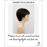 Load image into Gallery viewer, Destiny By Envy in Amaretto &amp; Cream-R-Medium brown with caramel and dark ash blonde highlights and dark roots
