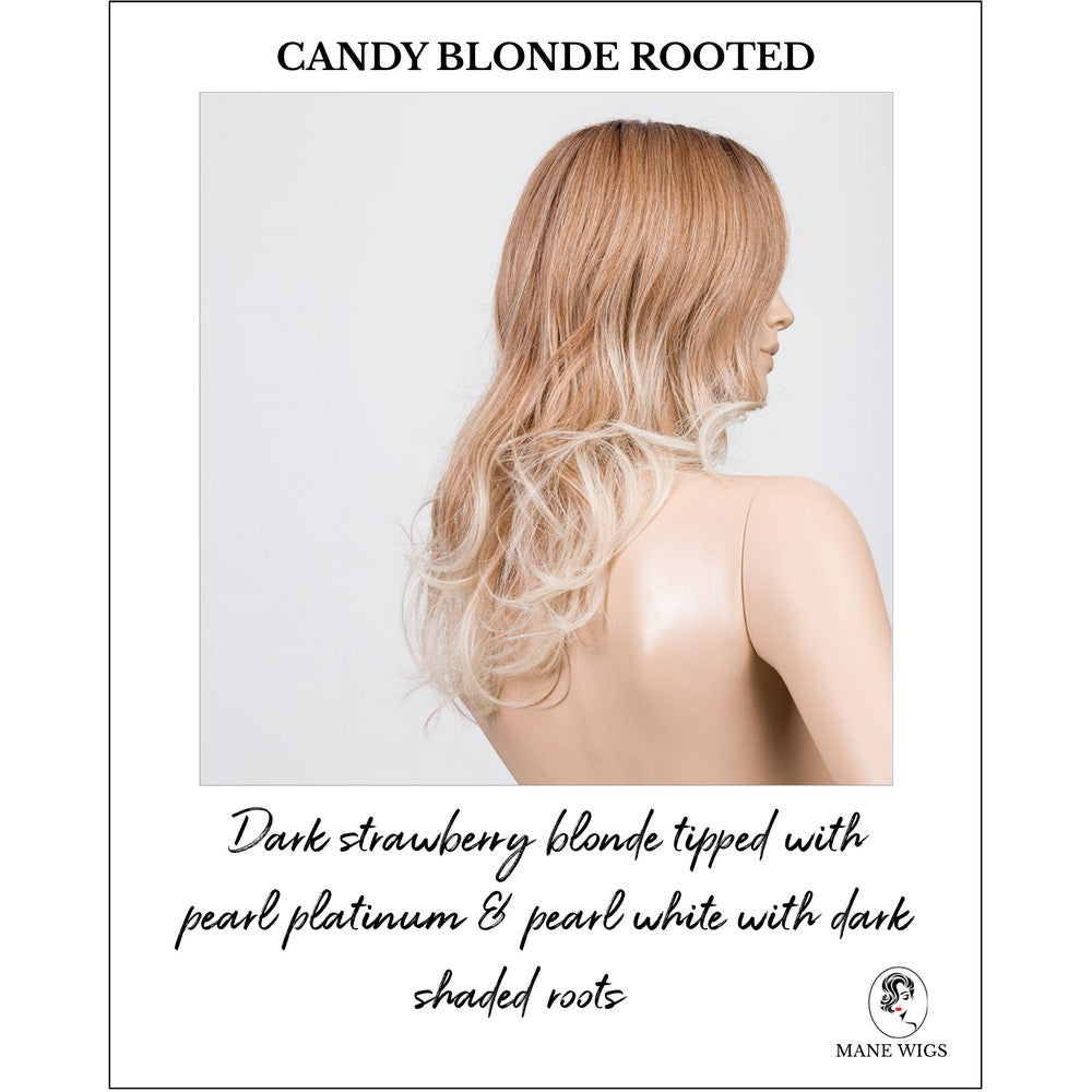 Diva in Candy Blonde Rooted-Dark strawberry blonde tipped with pearl platinum & pearl white with dark shaded roots