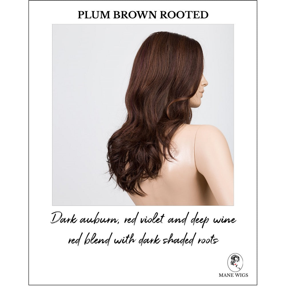 Diva in Plum Brown Rooted-Dark auburn, red violet and deep wine red blend with dark shaded roots
