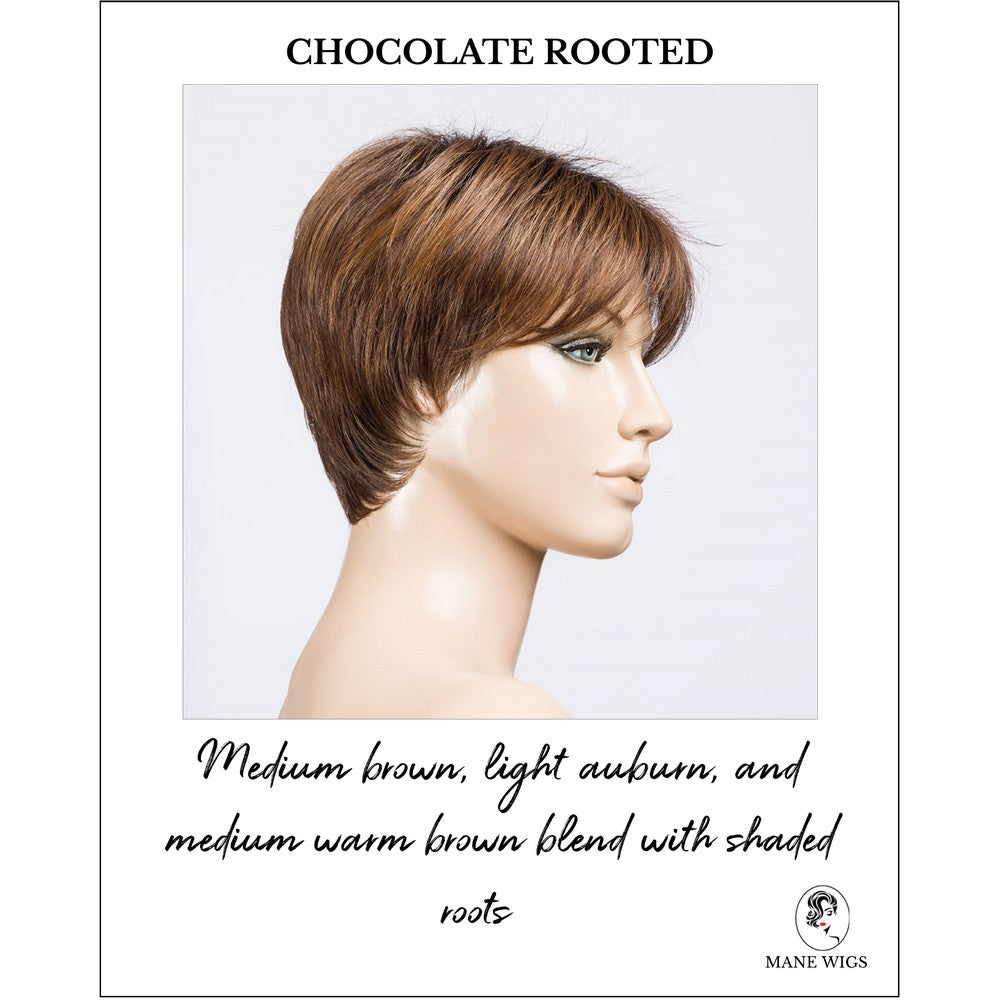 Elan in Chocolate Rooted-Medium brown, light auburn, and medium warm brown blend with shaded roots