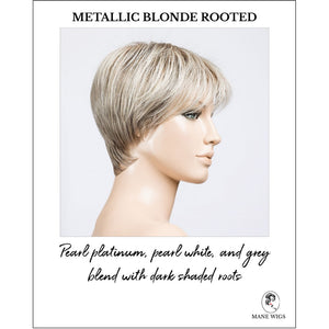 Elan in Metallic Blonde Rooted-Pearl platinum, pearl white, and grey blend with dark shaded roots