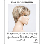 Load image into Gallery viewer, Elan in Pearl Blonde Rooted-Pearl platinum, lightest ash blonde and light strawberry blonde blend with dark shaded roots
