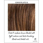Load image into Gallery viewer, En Vogue by Ellen Wille in Chocolate-R-Dark &amp; medium brown blended with light auburn and dark strawberry blonde and shaded roots
