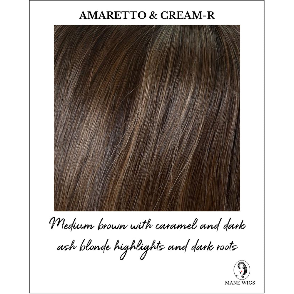 Amaretto & Cream-R-Medium brown with caramel and dark ash blonde highlights