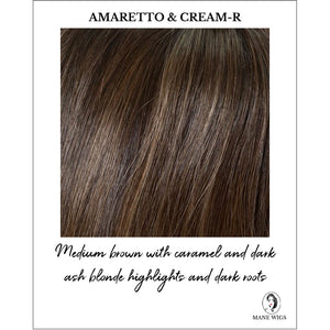 Amaretto & Cream-R-Medium brown with caramel and dark ash blonde highlights
