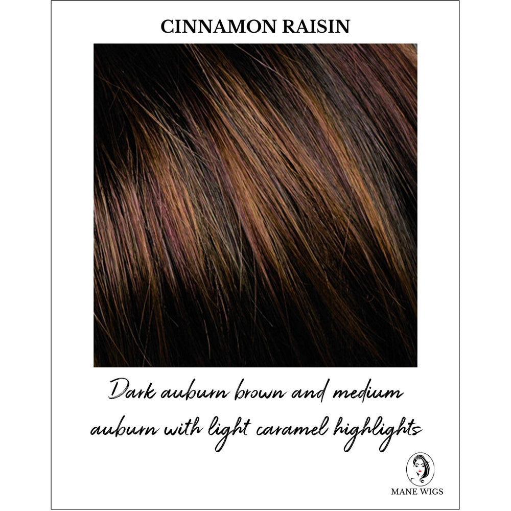 Abbey By Envy in Cinnamon Raisin-Dark auburn brown and medium auburn with light caramel highlights