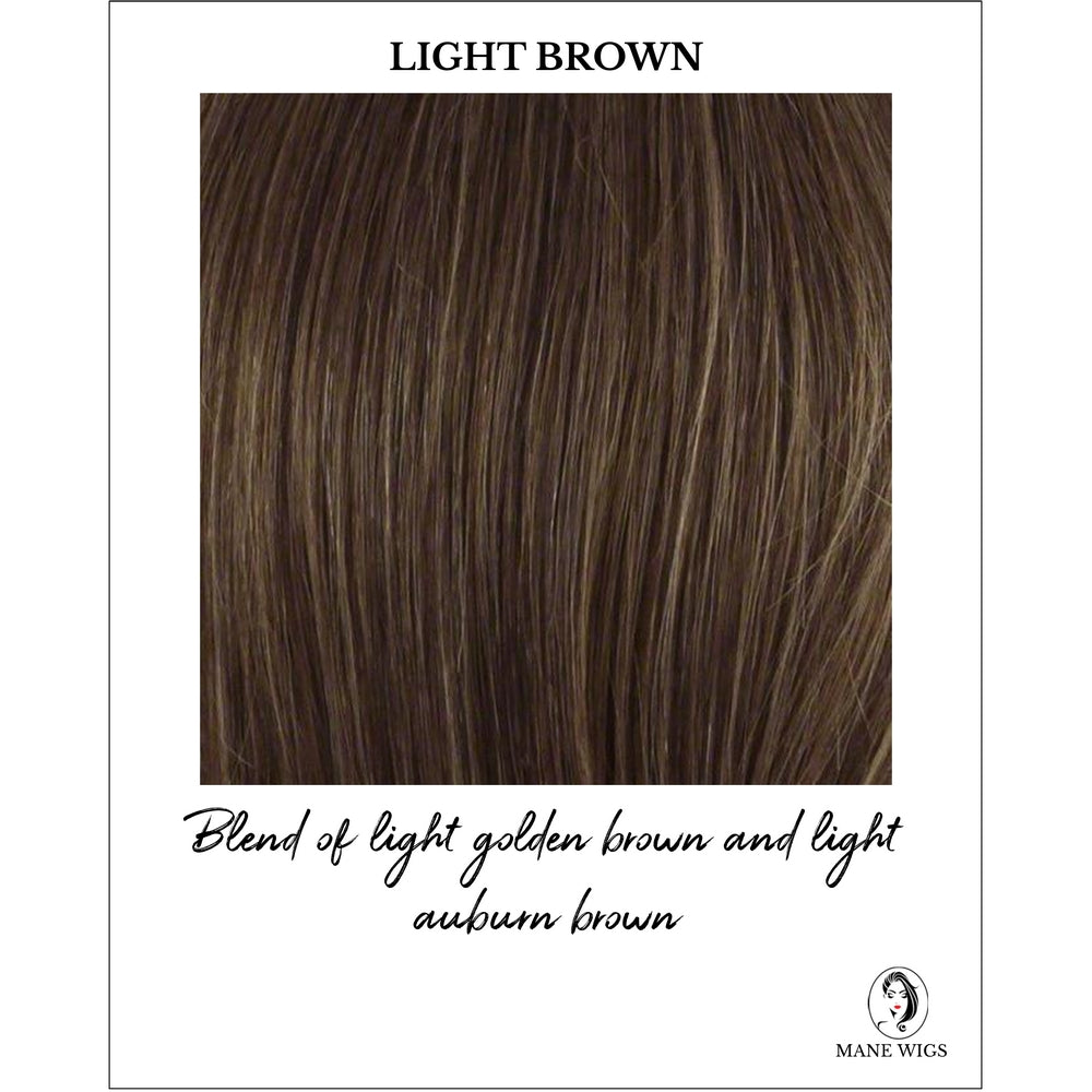Heather By Envy in Light Brown-Blend of light golden brown and light auburn brown
