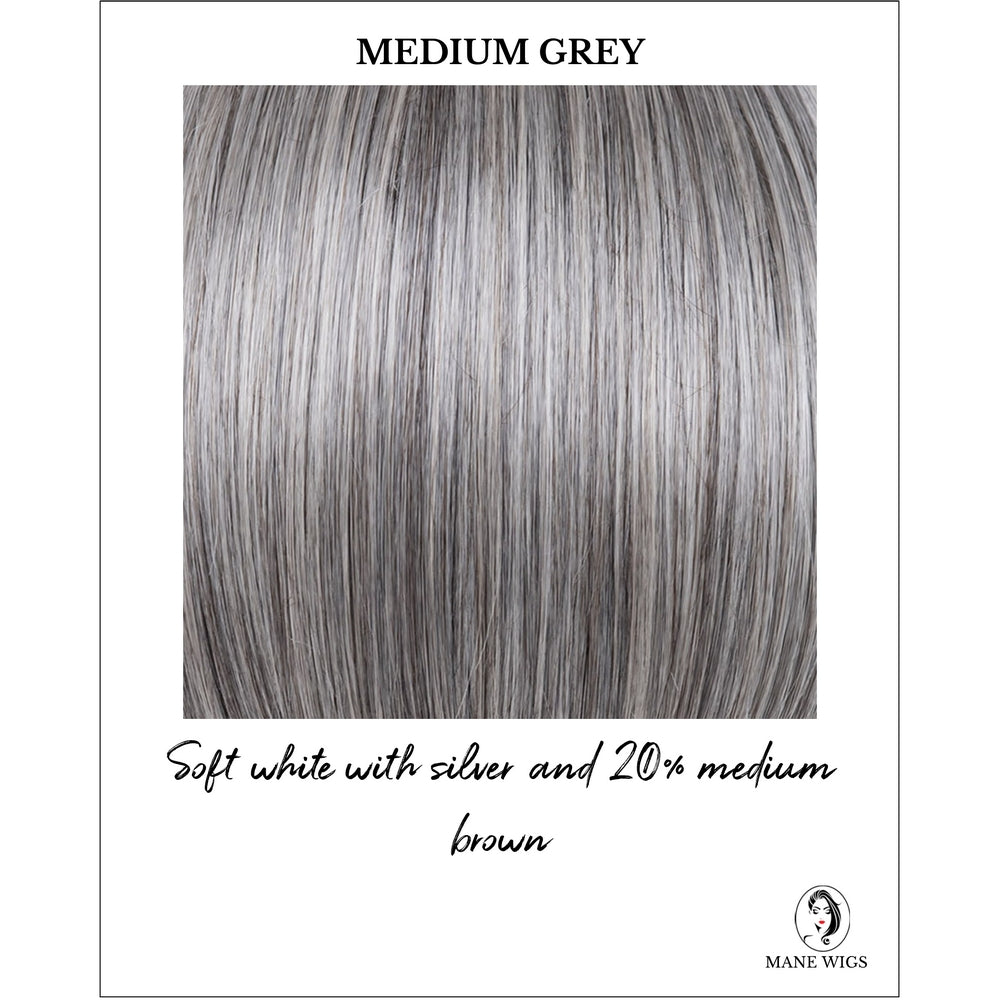 Medium Grey-Soft white with silver and 20% medium brown