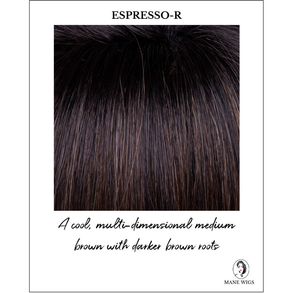 Espresso-R-A cool, multi-dimensional medium brown with darker brown roots