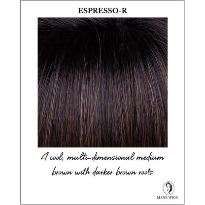 Espresso-R-A cool, multi-dimensional medium brown with darker brown roots