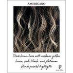 Load image into Gallery viewer, AMERICANO-Dark brown base with medium golden brown, pale blonde, and platinum blonde painted highlights
