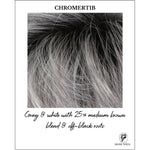 Load image into Gallery viewer, CHROMERT1B-Gray &amp; white with 25% medium brown blend &amp; off-black roots
