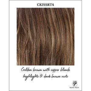 CKISSRT4-Golden brown with copper blonde highlights & dark brown roots