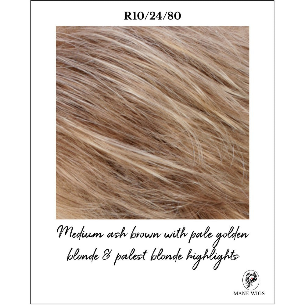 R10/24/80-Medium ash brown with pale golden blonde & palest blonde highlights