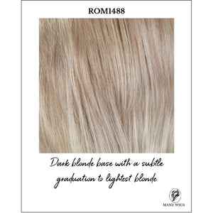 ROM1488-Dark blonde base with a subtle graduation to lightest blonde
