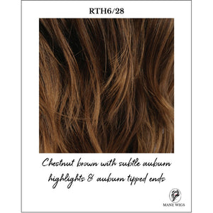 RTH6/28-Chestnut brown with subtle auburn highlights & auburn tipped ends