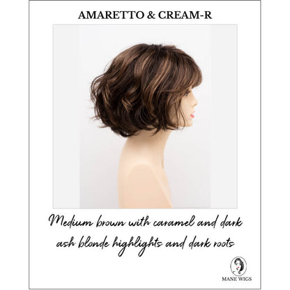 Gia by Envy in Amaretto & Cream-R-Medium brown with caramel and dark ash blonde highlights