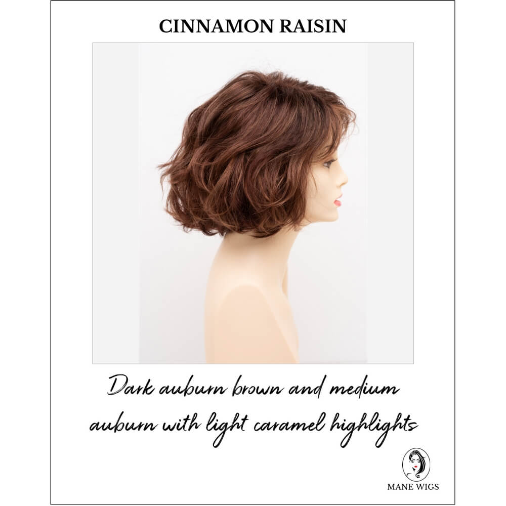 Gia by Envy in Cinnamon Raisin-Dark brown and medium auburn with light caramel highlights