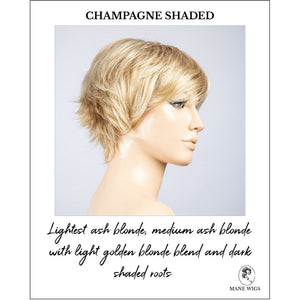 Gilda by Ellen Wille in Champagne Shaded-Lightest ash blonde, medium ash blonde with light golden blonde blend and dark shaded roots