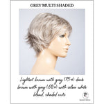 Load image into Gallery viewer, Gilda by Ellen Wille in Grey Multi Shaded-Lightest brown with grey (75%) dark brown with grey (60%) with silver white blend, shaded roots
