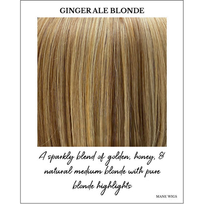 Ginger Ale Blonde-A sparkly blend of golden, honey, & natural medium blonde with pure blonde highlights