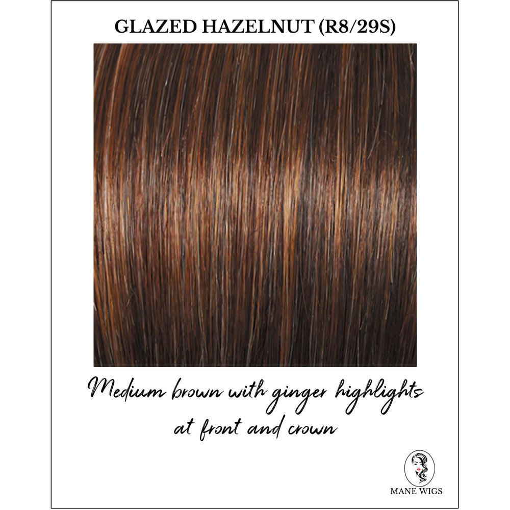 Glazed Hazelnut (R8/29S)-Medium brown with ginger highlights at front and crown