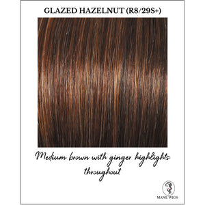 Glazed Hazelnut (R8/29S+)-Medium brown with ginger highlights throughout