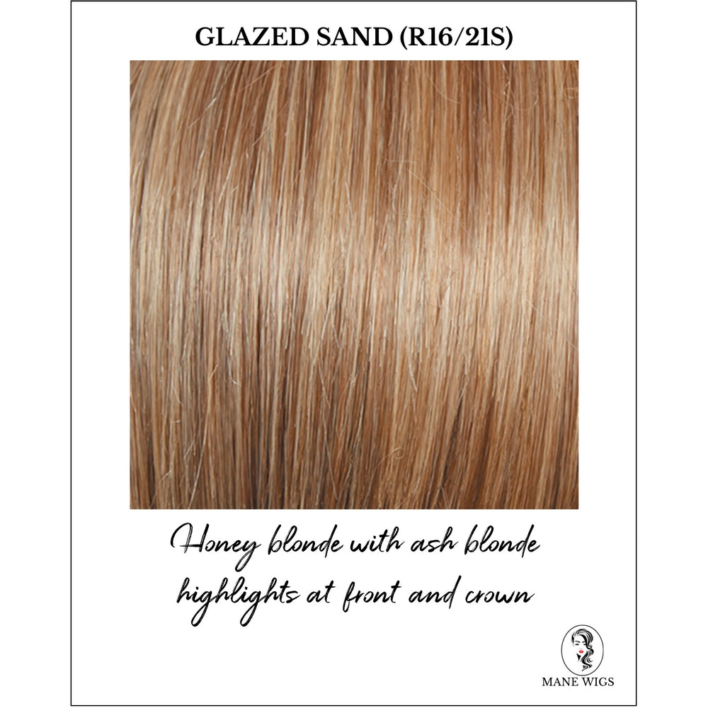 Glazed Sand (R16/21S)-Honey blonde with ash blonde highlights at front and crown