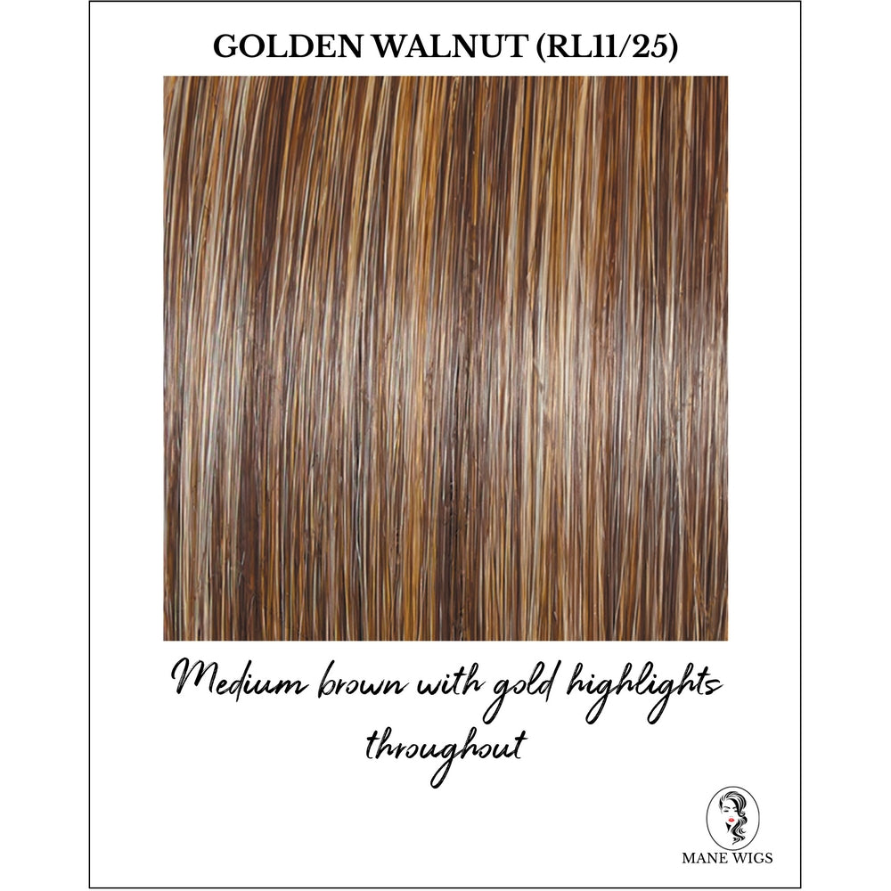 Golden Walnut (RL11/25)-Medium brown with gold highlights throughout