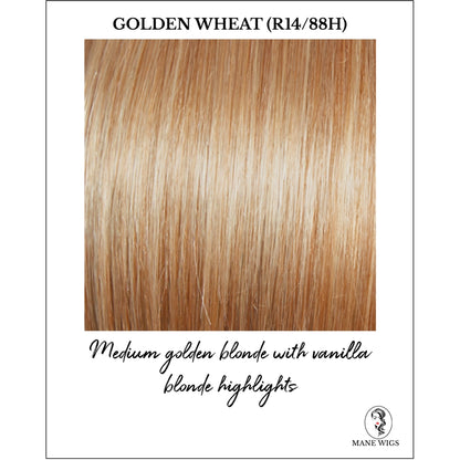 Golden Wheat (R14/88H)-Medium golden blonde with vanilla blonde highlights
