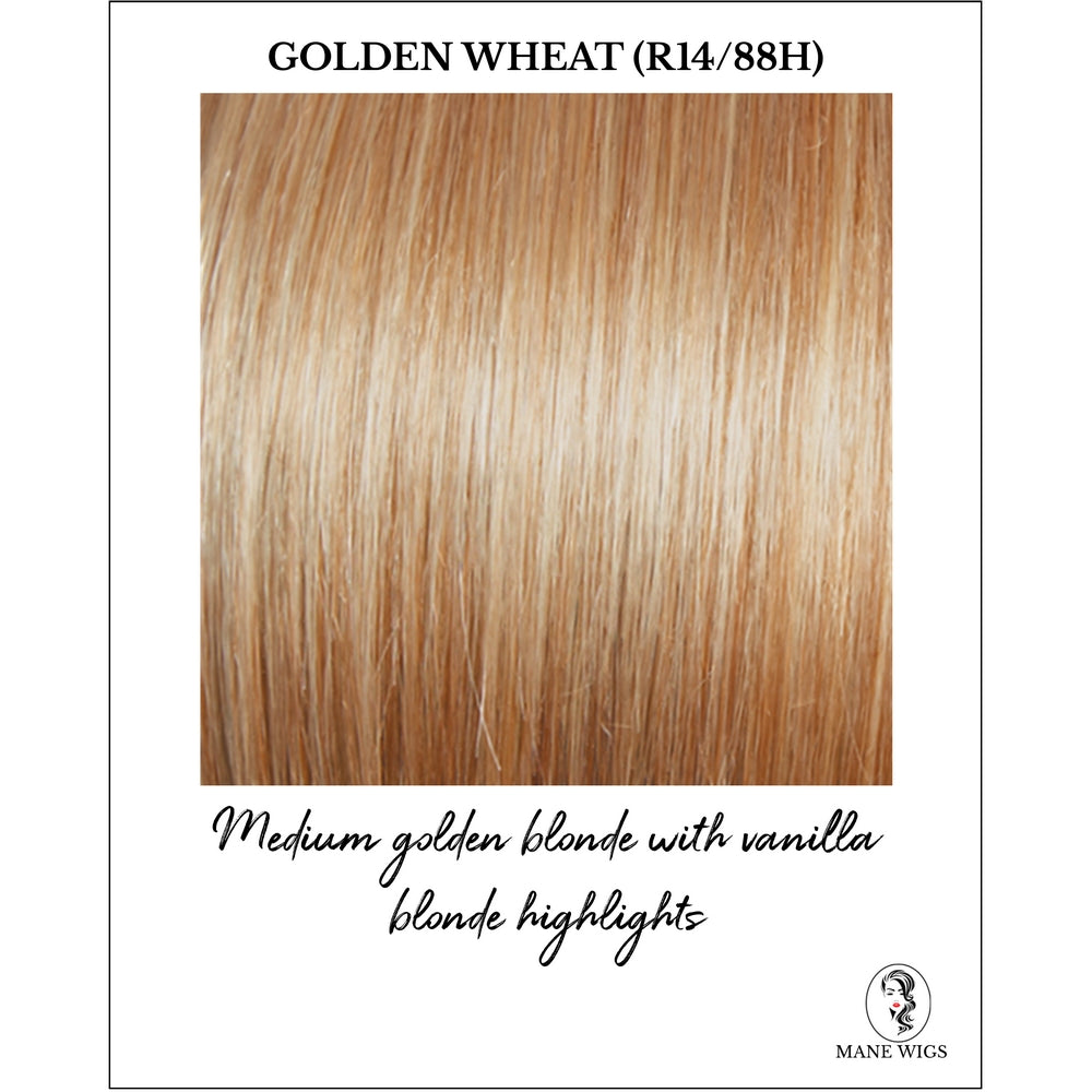 Golden Wheat (R14/88H)-Medium golden blonde with vanilla blonde highlights