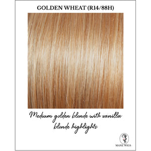 Golden Wheat (R14/88H)-Medium golden blonde with vanilla blonde highlights