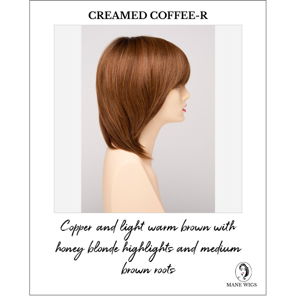 Grace By Envy in Creamed Coffee-R-Copper and light warm brown with honey blonde highlights and medium brown roots