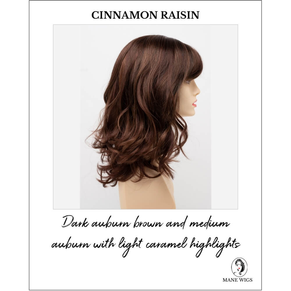 Harmony by Envy in Cinnamon Raisin-Dark auburn brown and medium auburn with light caramel highlights