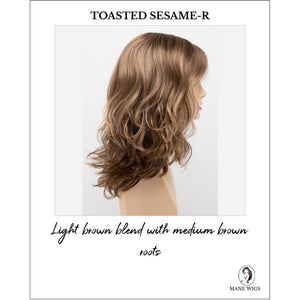 Harmony by Envy in Toasted Sesame-R-Light brown blend with medium brown roots