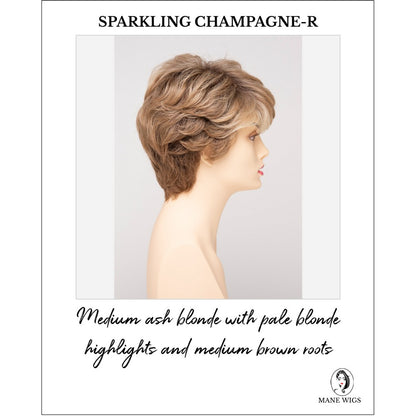 Heather By Envy in Sparkling Champagne-R-Medium ash blonde with pale blonde highlights and medium brown roots