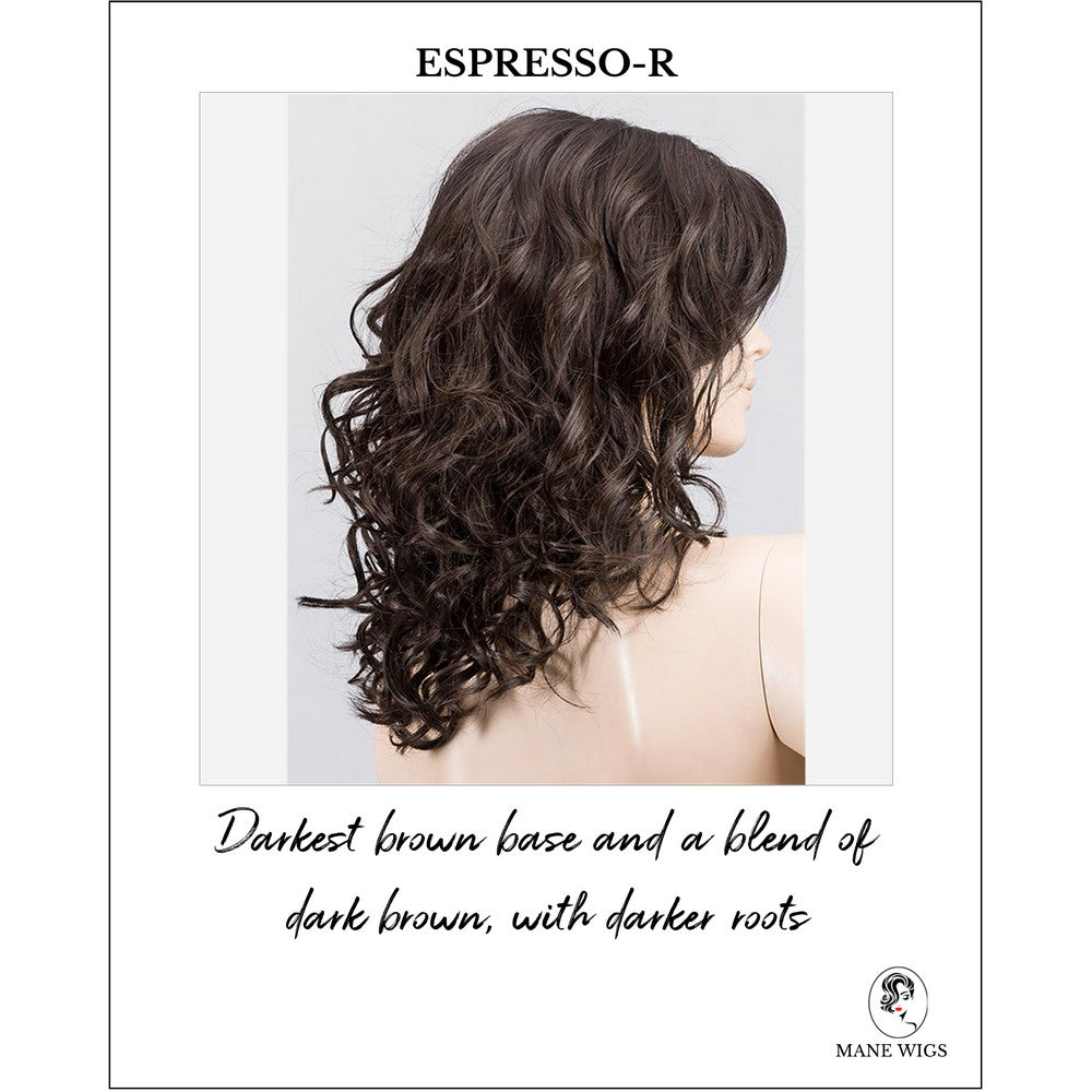 Heaven by Ellen Wille in Espresso-R-Darkest brown base and a blend of dark brown, with darker roots