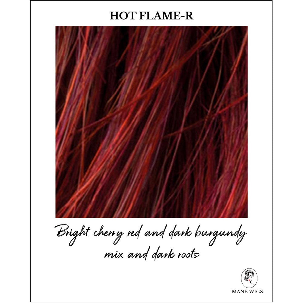 Hot Flame-R-Bright cherry red and dark burgundy mix and dark roots