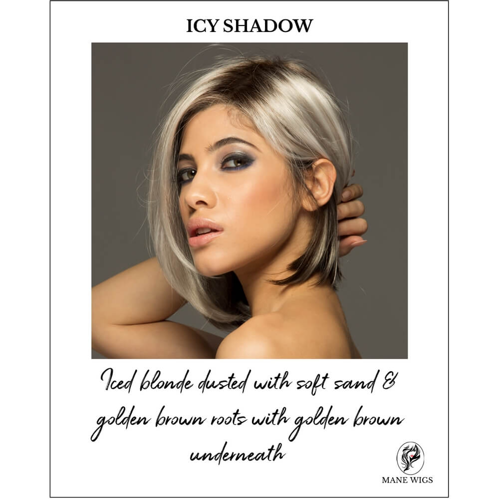 ICY SHADOW-Iced blonde dusted with soft sand & golden brown roots with golden brown underneath