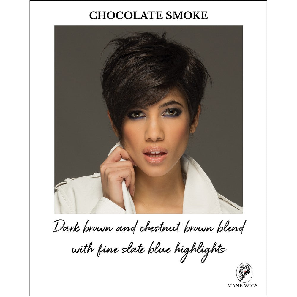 CHOCOLATE SMOKE-Dark brown and chestnut brown blend with fine slate blue highlights