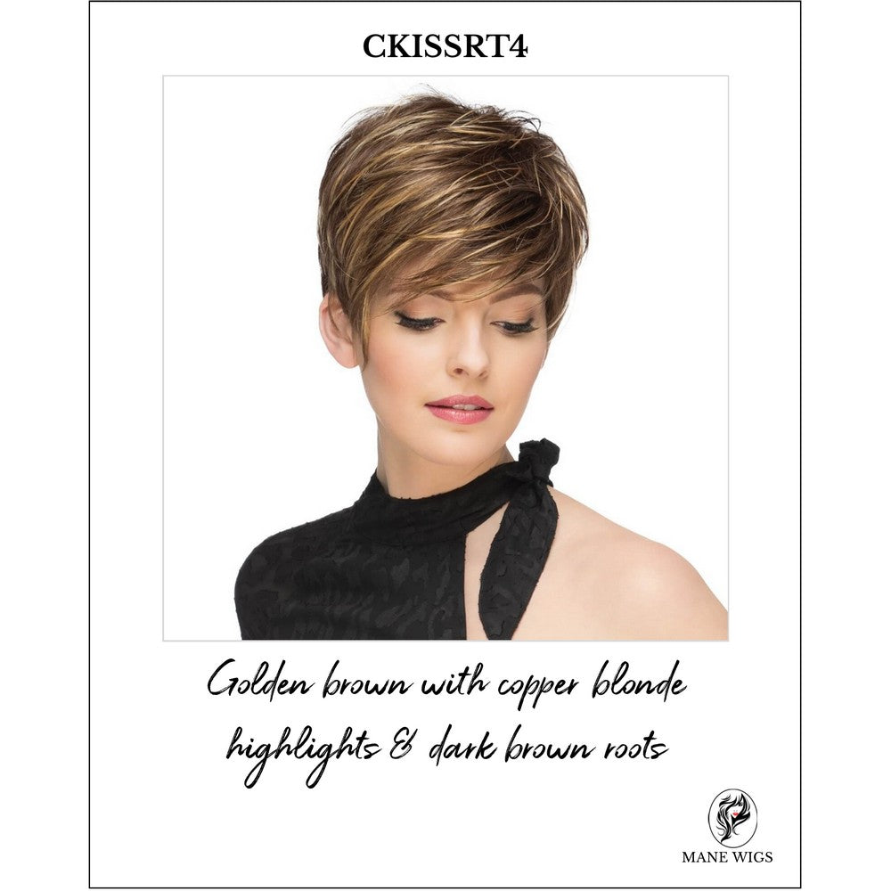 CKISSRT4-Golden brown with copper blonde highlights & dark brown roots