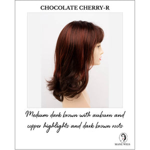 Jolie by Envy in Chocolate Cherry-R-Medium dark brown with auburn and copper highlights and dark brown roots